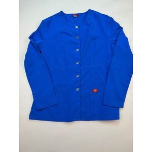 Dickies Royal Blue Snap Front Long Sleeve Scrub Jacket 71-1113 Mens Womens L